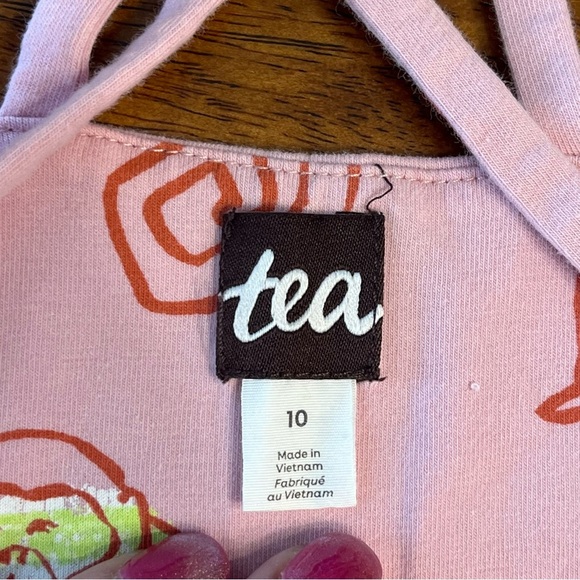 Tea Collection pink monkey dress stretchy size 10 - Picture 3 of 7